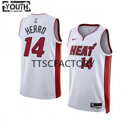 Maglia NBA Miami Heat Tyler Herro 14 Nike 2022-23 Association Edition Bianco Swingman - Bambino